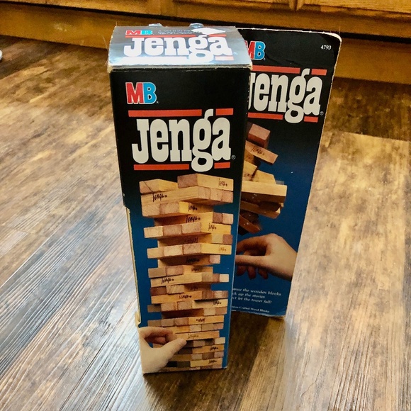 Jenga Crafted Wood Block Game Milton Bradley 1986 Vintage - Picture 1 of 8